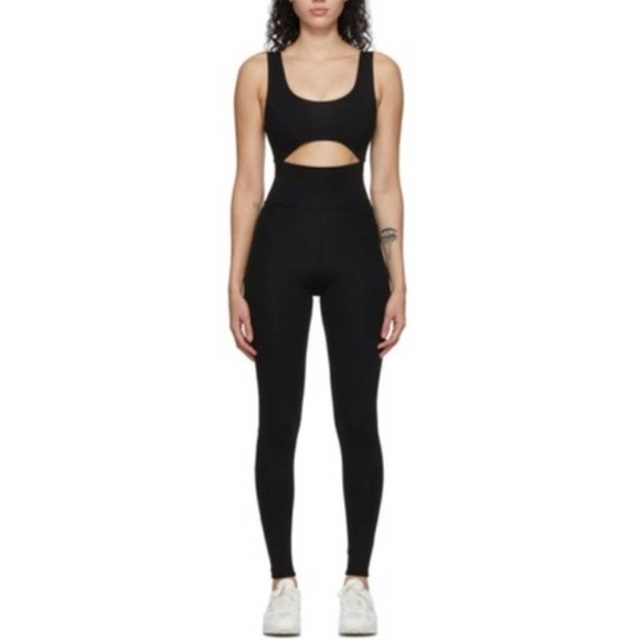 Live The Process Pants - LIVE THE PROCESS Cutout Bodysuit athleisure workout one piece black jumpsuit XS